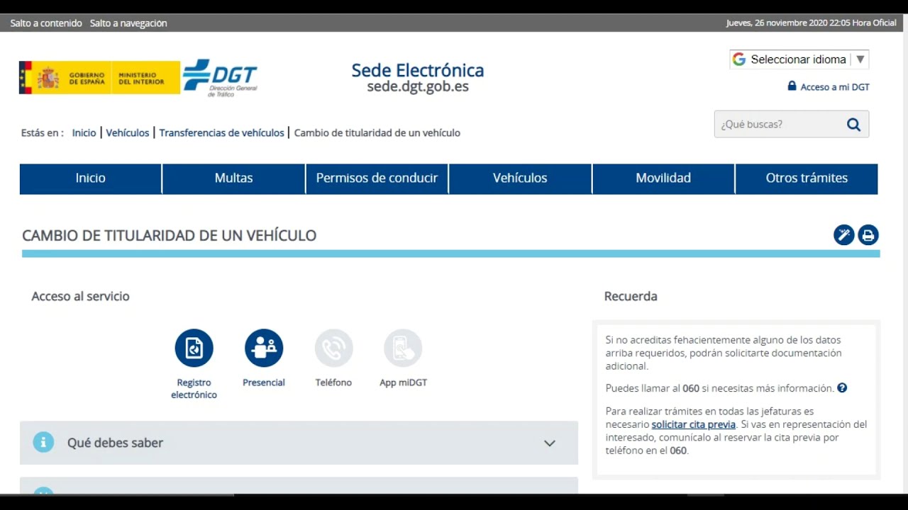 cambio de servicio público a particular dgt