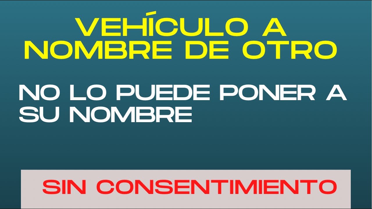 se puede poner un coche a nombre de un menor