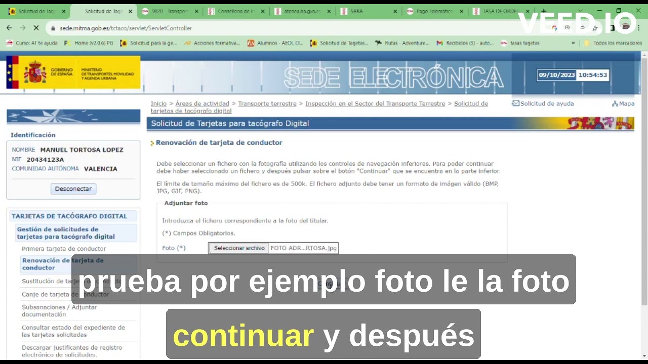 solicitud de tarjetas para tacógrafo digital