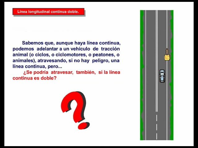 una marca longitudinal formada por dos líneas continuas adosadas