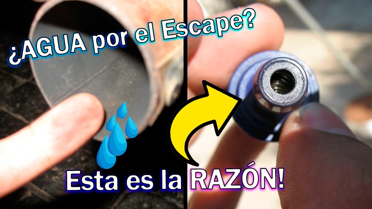 agua por el tubo de escape gasolina