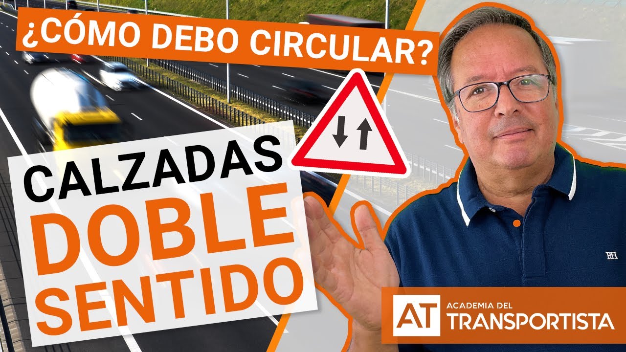 en calzadas con doble sentido de circulacion y tres carriles