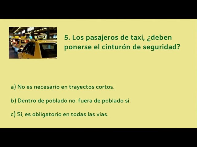 estan obligados a usar cinturon los pasajeros de un taxi