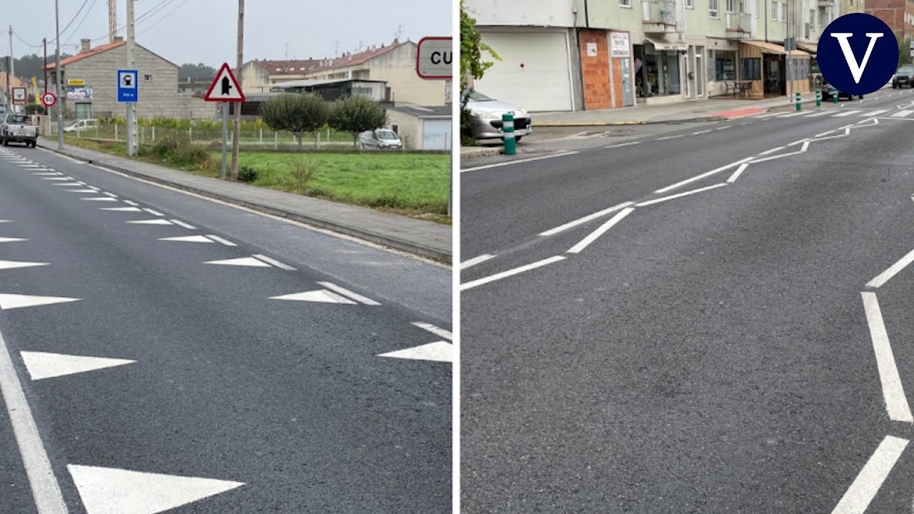 señales de tráfico pintadas en el suelo